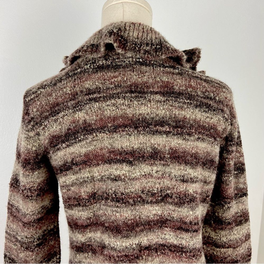 Stamp 10 Womens Large Brown/Tan Cropped Cardigan Ruffled Fairy Grunge Whimsigoth - Picture 7 of 12